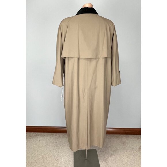 Anne Klein Womens Plus Tan Trench Coat Removable Liner Velvet Collar size 24 - Picture 7 of 16
